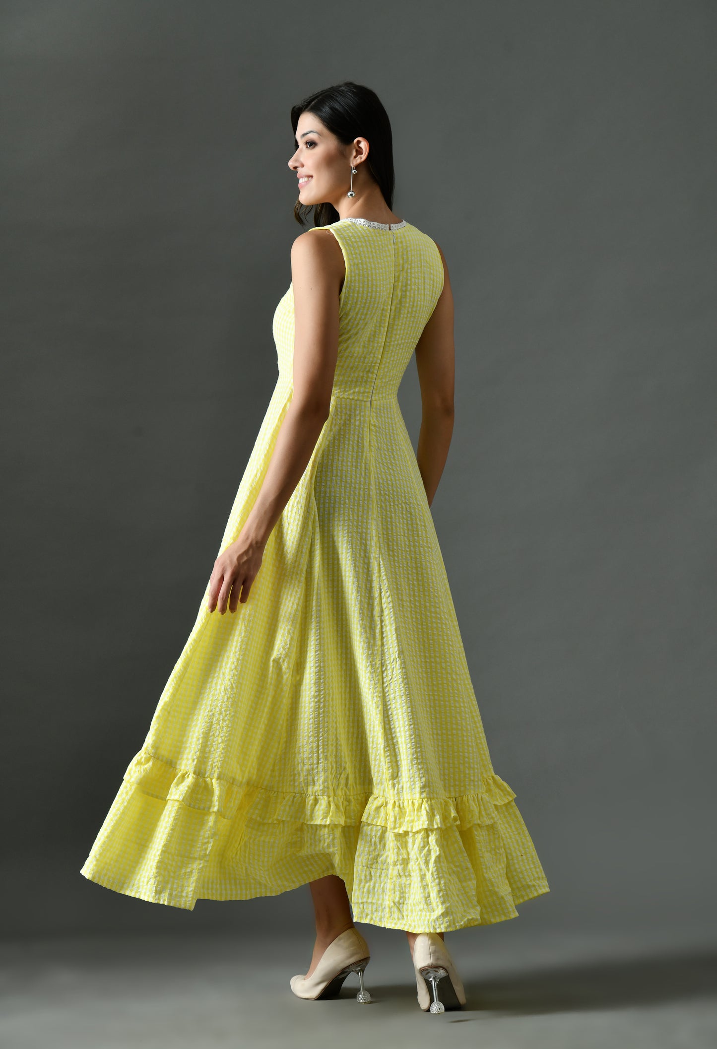Mustard Yellow Cotton Maxi Dress