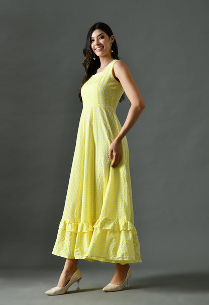 Mustard Yellow Cotton Maxi Dress
