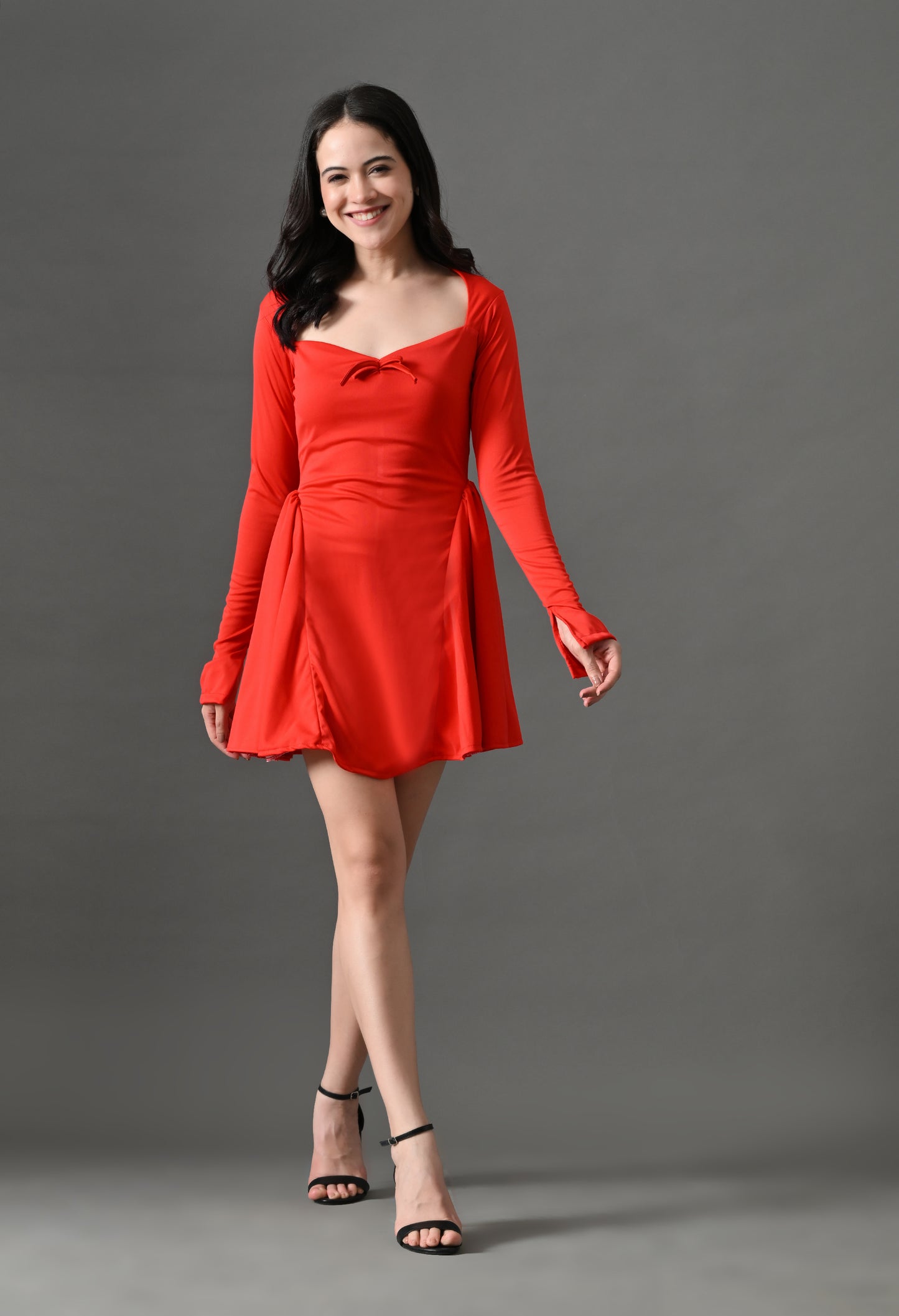Red sweetheart mini dress