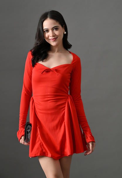 Red sweetheart mini dress