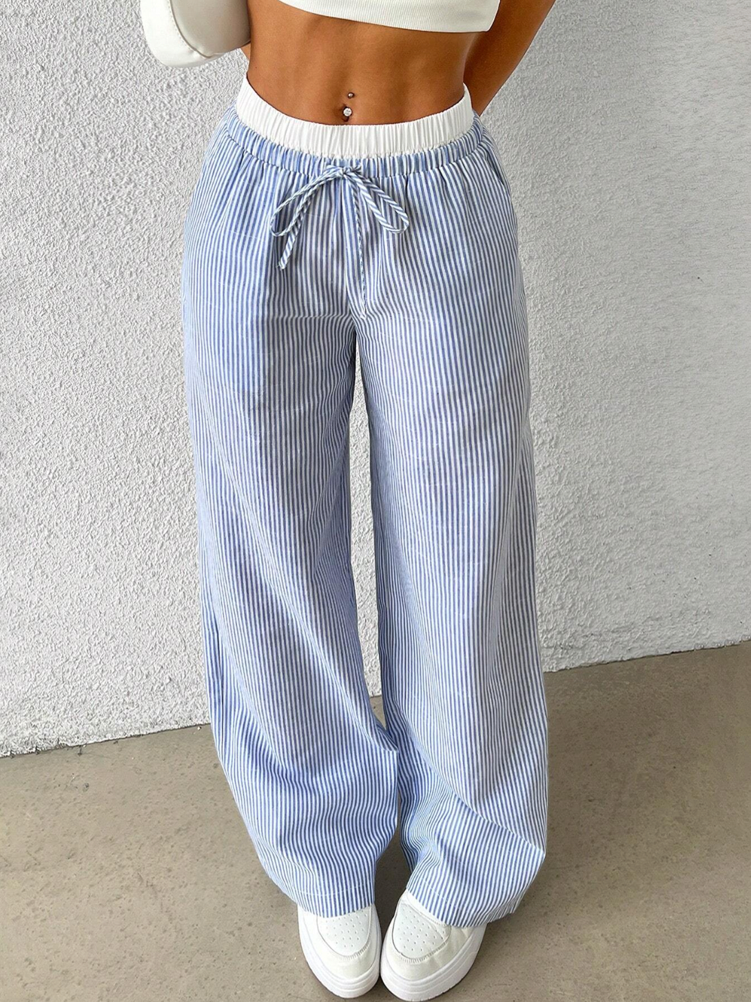 Blue striped pants
