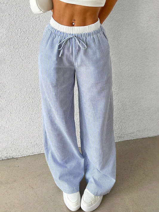 Blue striped pants
