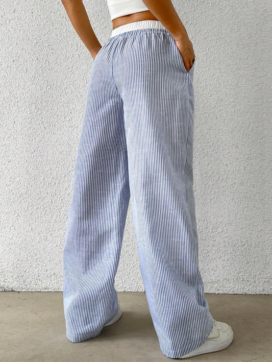 Blue striped pants