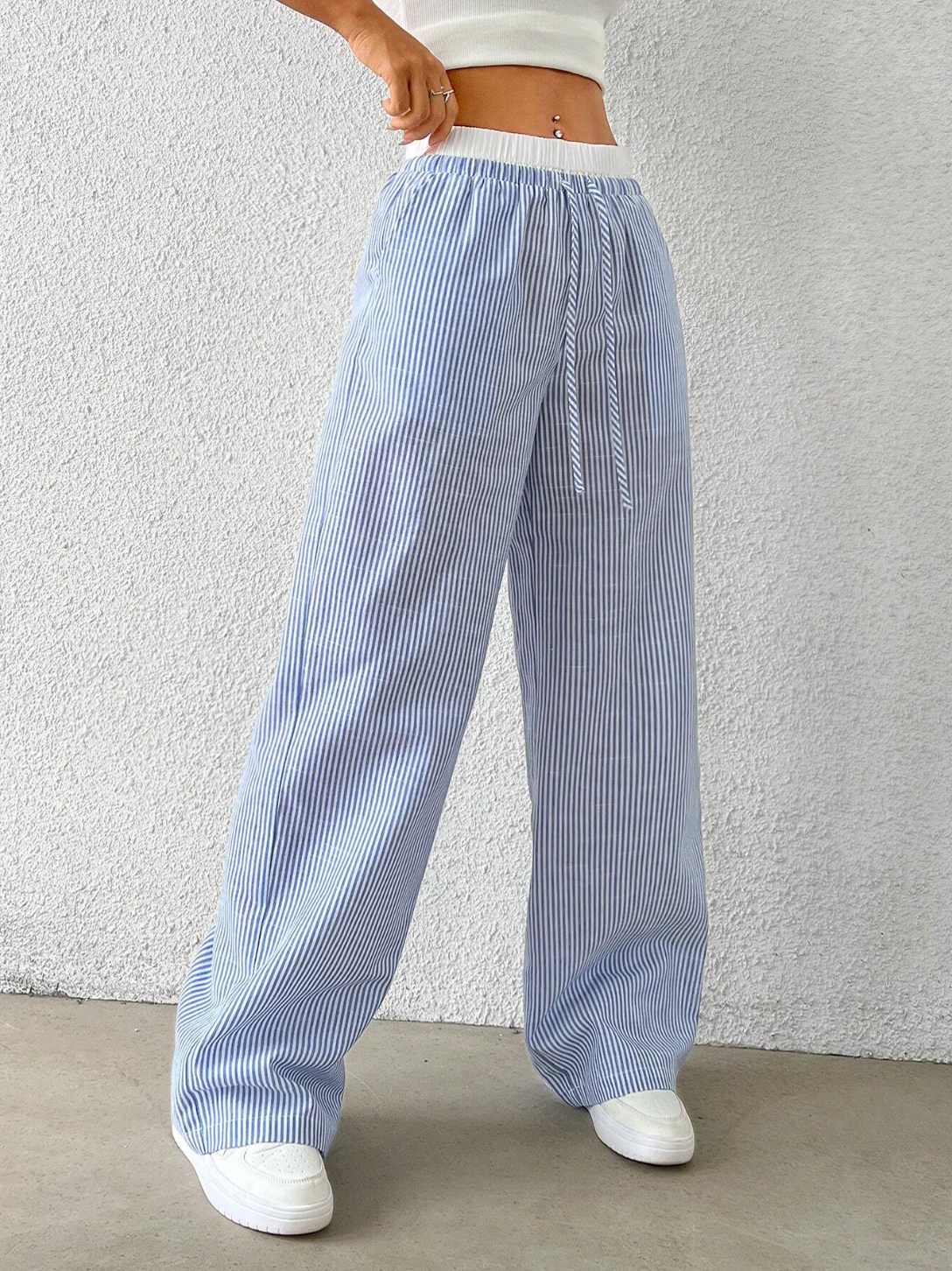 Blue striped pants