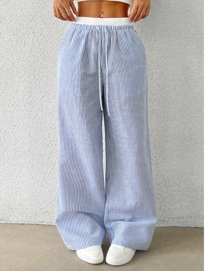 Blue striped pants