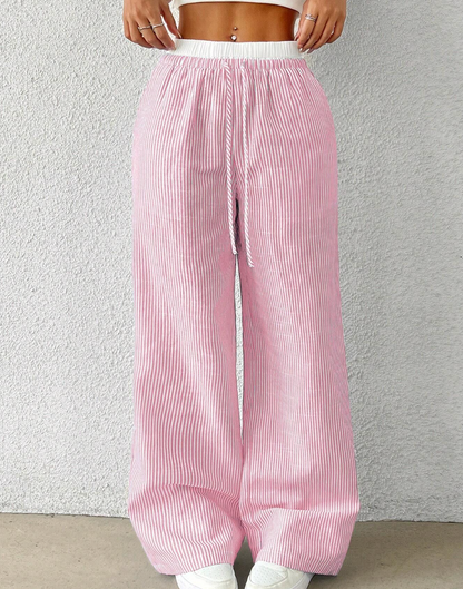 Pink stripes pants