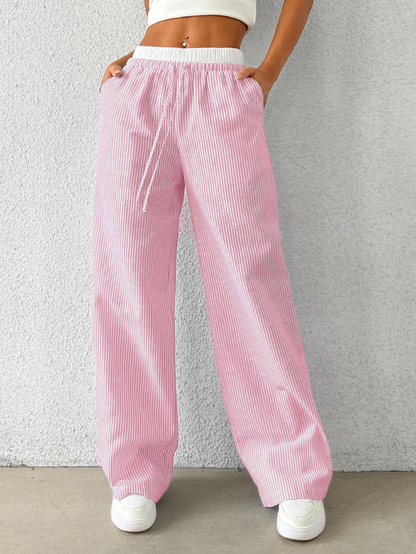 Pink stripes pants