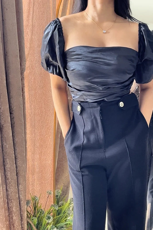 Black Satin Top