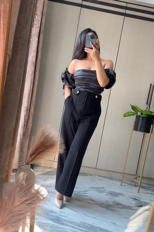 Black Satin Top