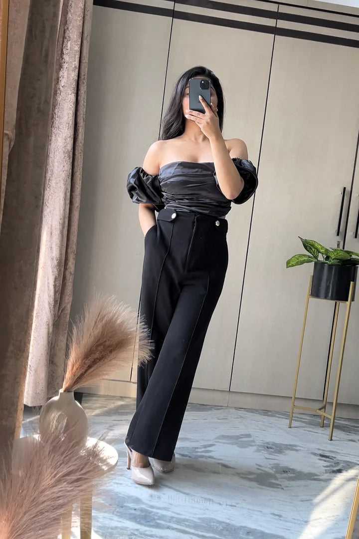 Black Satin Top